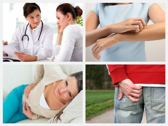 symptoms of the presence of parasites in the body